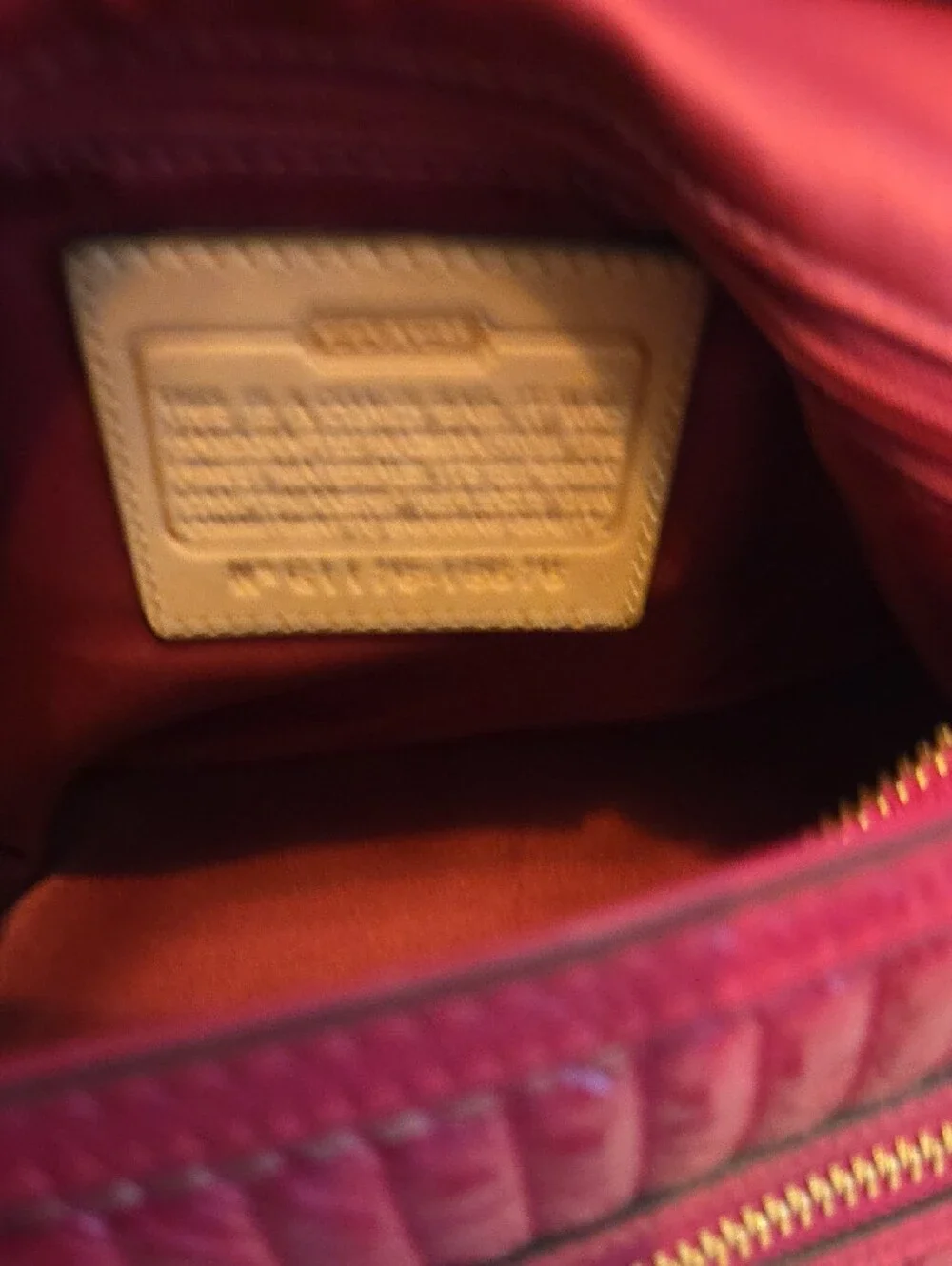 Coach Signature Canvas Tote with Pink Trim and Gold Hardware